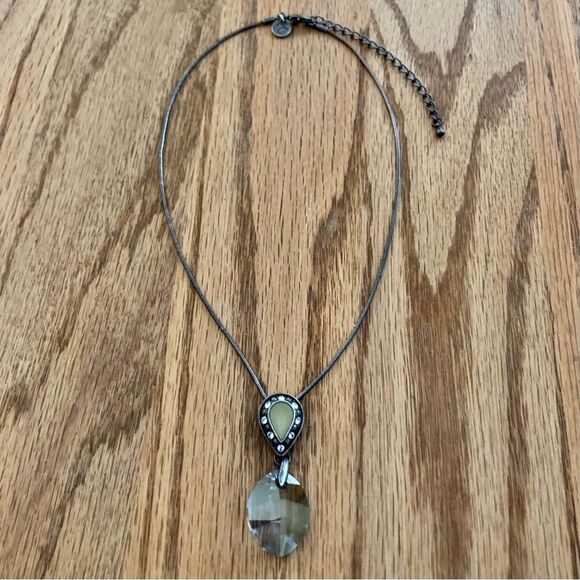 Touchstone Crystal | Enamel and Crystal Pendant Necklace | 15.5” Adjustable - Picture 3 of 4